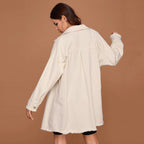 Long Sleeve Denim Mid-length Shirt Jacket