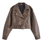 Women's Washable Gradient Leather Jacket