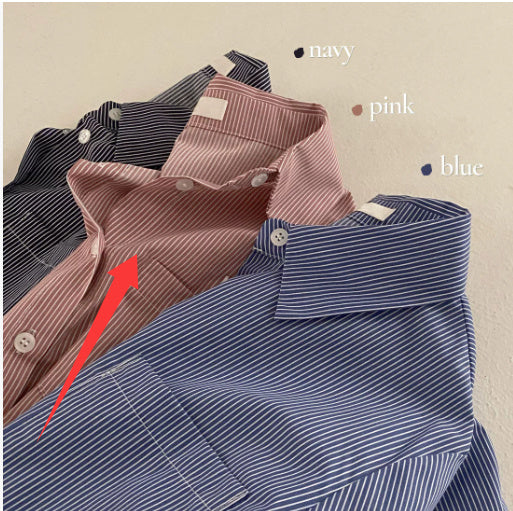 Blue Slim Fit Bottoming Shirt