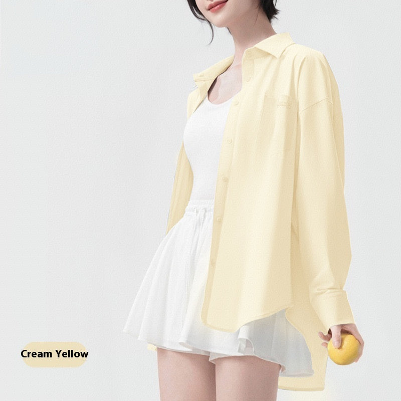 Summer Sun Protection Shirt Women's Anti-wrinkle Ice Silk
