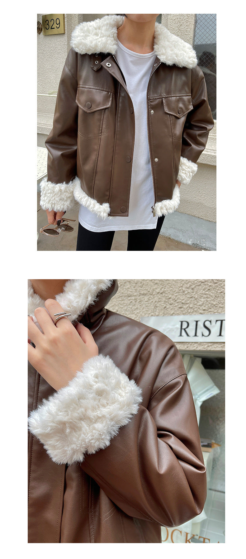Korean Version Of Loose Retro Hong Kong Flavor Thick Lamb Fur
