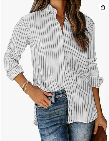 European And American Trendy Shirt Striped Pattern Printed 3D Shirt