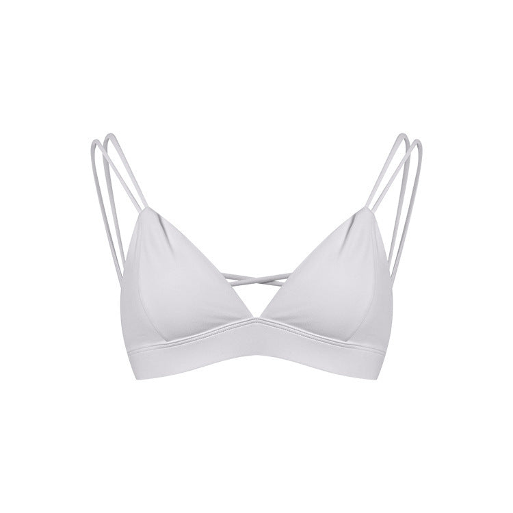 Women's Spaghetti Strap Bra Deep V Versatile Cross Sports Bra