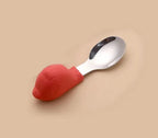 Baby Eating Training Fork Spoon Set Children Cartoon Silicone Short Spoon