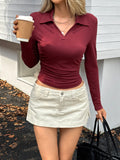 Elegant Style Long Sleeve Shirt Women's Clothing