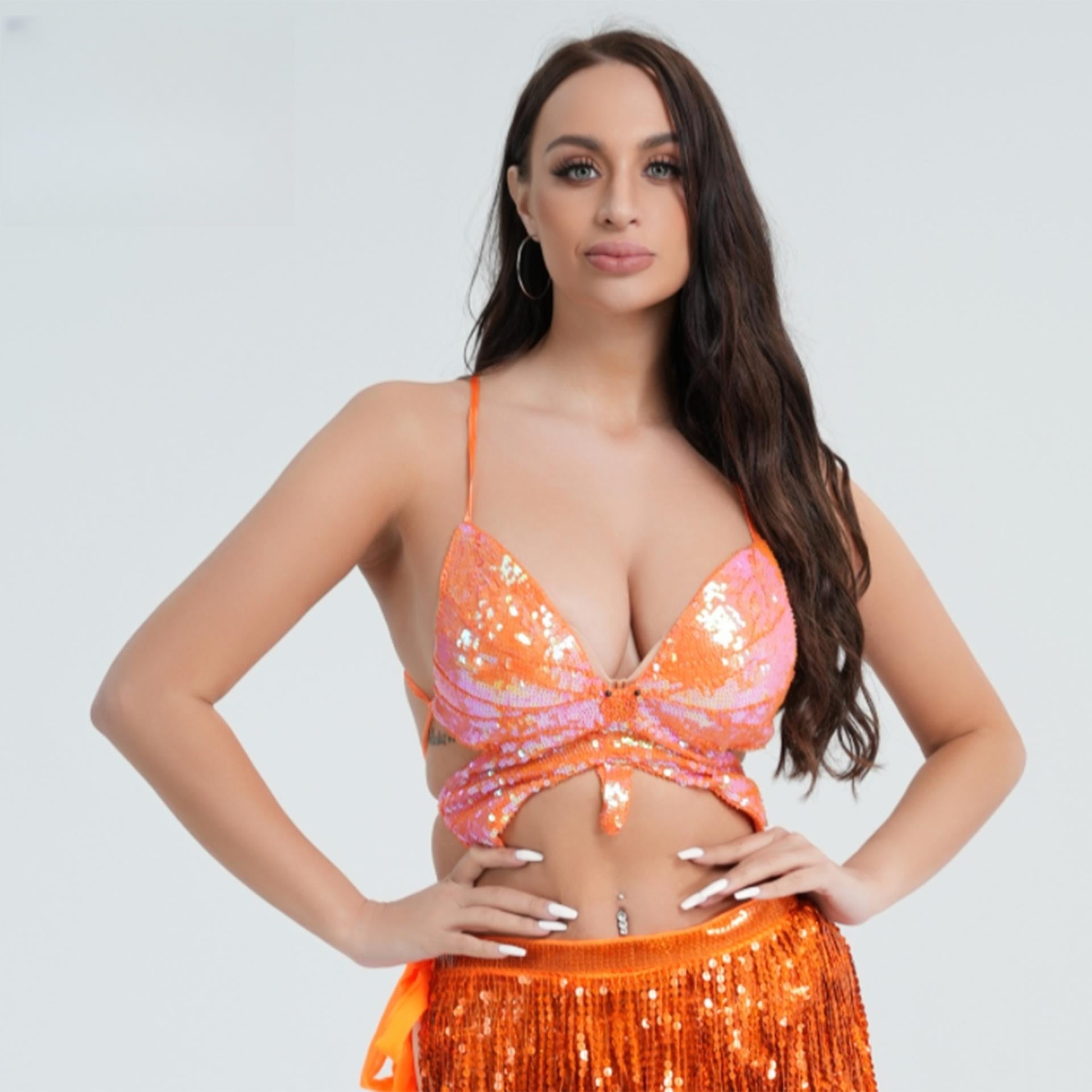 Sequined Top Butterfly Bra