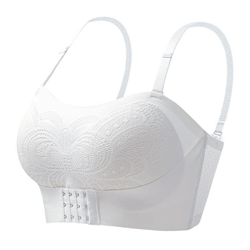 Front Closure Bra Strapless Wireless Push Up Anti-slip Bra